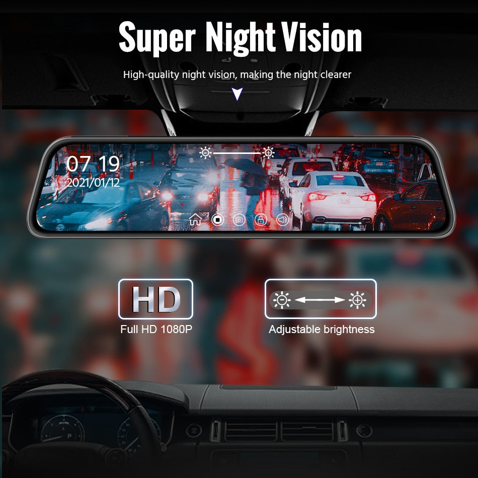 Car DVR Mirror Video Recorder Touch Screen Dashcam
