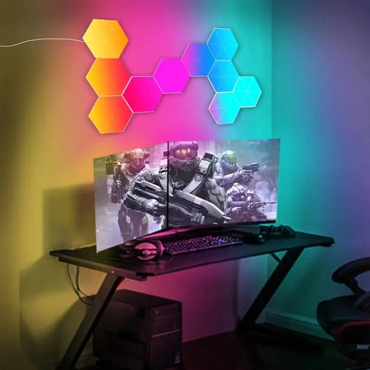 Hexagon LED Wall Light Set