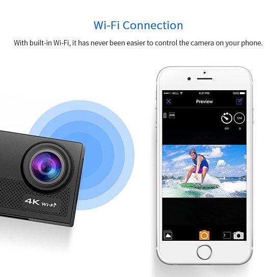 4K Action Pro Waterproof All Digital UHD WiFi Camera + RF Remote And