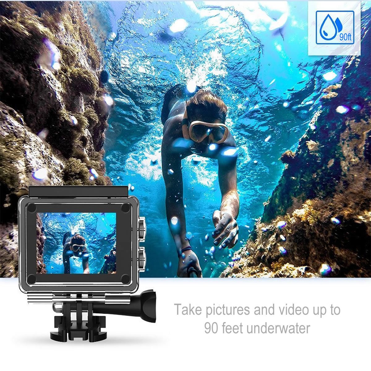 4K Action Pro Waterproof All Digital UHD WiFi Camera + RF Remote And