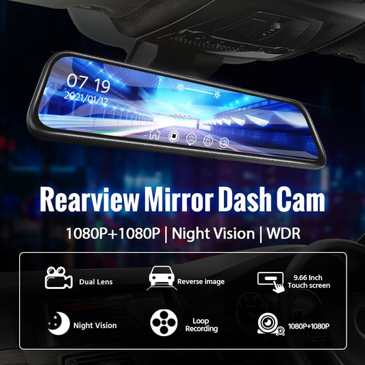 Car DVR Mirror Video Recorder Touch Screen Dashcam